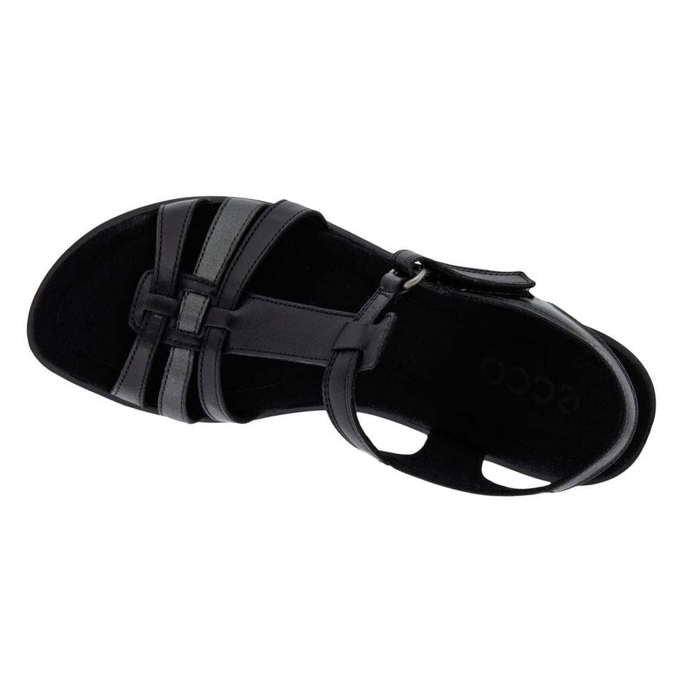 Women's Ecco Finola T-bar Straps Sandals Black | Canada 175ZUT